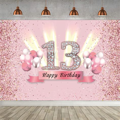 Buy Happy 13th Birthday Party Banner Birthday Decoration for Girls ...