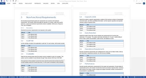 Functional Requirements Template – Technical Writing Tools