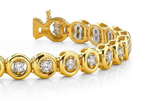 Floating Diamond Round Link Bracelet - Stevens Jewelers Inc