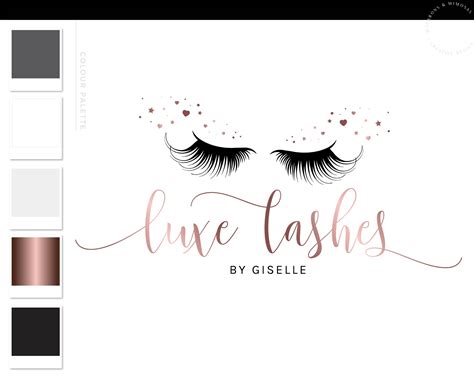 Watercolor And Rose Gold Lash Logo Design Premade Logo | lupon.gov.ph