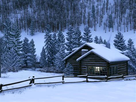 Log Cabin in Snow Wallpaper - WallpaperSafari