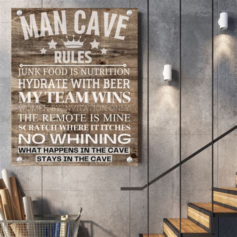 MAN CAVE RULES Printable Art, Funny Man Cave Signs, Printable Man Cave ...