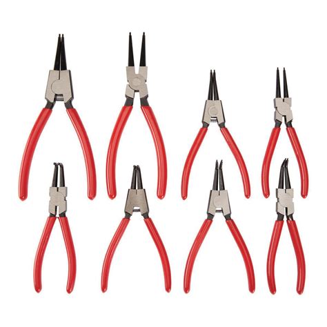 Precision Snap Ring Pliers, 8 Piece