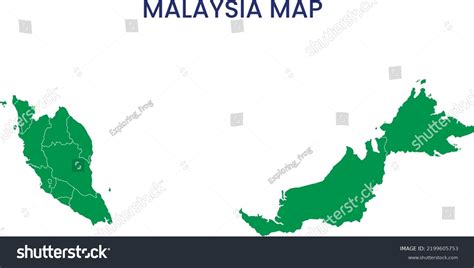 High Detailed Map Malaysia Outline Map Stock Vector (Royalty Free ...