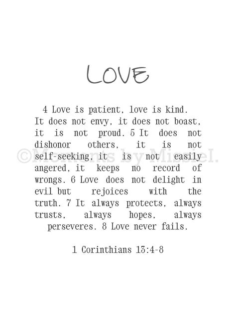 1 Corinthians 13 Love Digital Download Scripture Print Christian