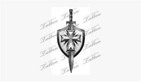 Grey Sword And Shield Tattoo Design - St Michael's Sword And Shield ...