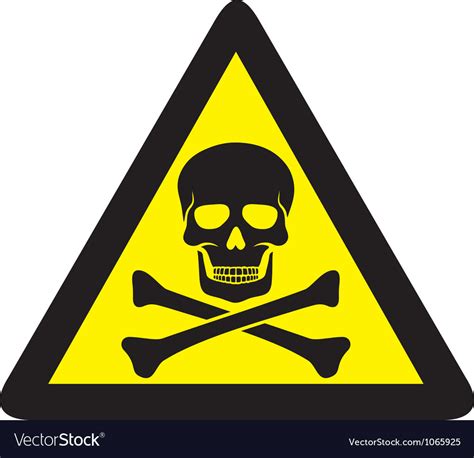 Danger sign with skull symbol Royalty Free Vector Image