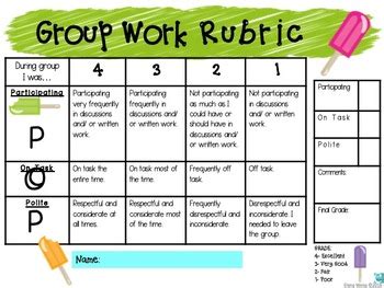 Group Work Rubric by Elena Weiss | Teachers Pay Teachers