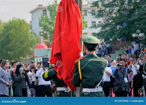 The Chinese National Flag Ceremony Editorial Stock Photo - Image of ...