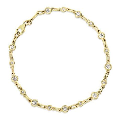 FLOATING DIAMOND BRACELET WITH MILGRAIN IN YELLOW GOLD | Floating ...