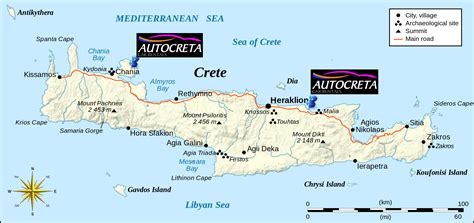 Road Map Of Crete