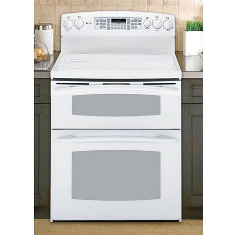 GE Profile White 30-inch Freestanding Electric Range/ Double Oven ...