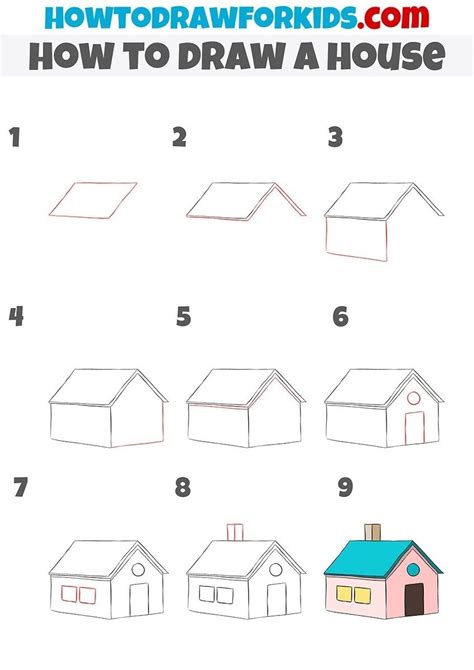 How to Draw a House Step by Step - Easy Drawing Tutorial For Kids