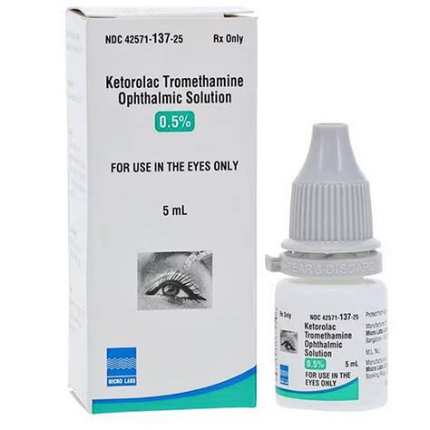 Ketorolac Ophthalmic Eye Drops 0.5% Bottle 5 mL - Micro Labs USA (Rx ...