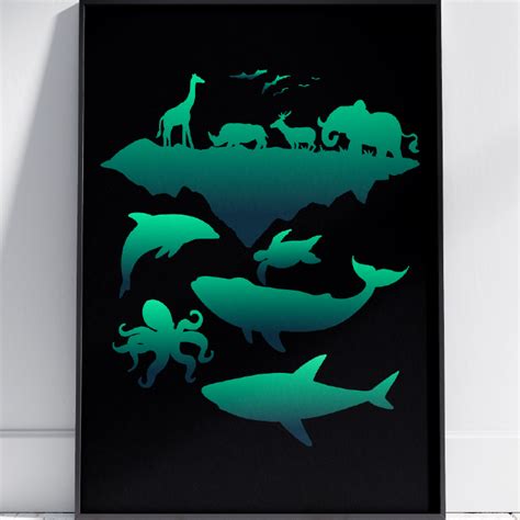 Animals Silhouette Painting Wall Art by Stainles - Inspire Uplift