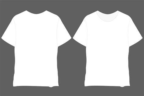 TShirt Mockup vector template. Blank white T-Shirts Front view ...