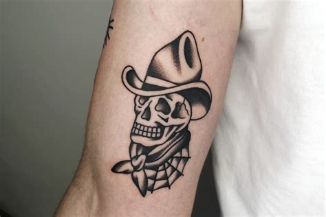 Skull Wearing Cowboy Hat Tattoo - Dienstplicht Blog