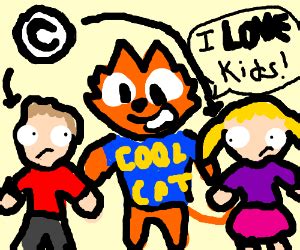 Cool cat saves the kids - Drawception