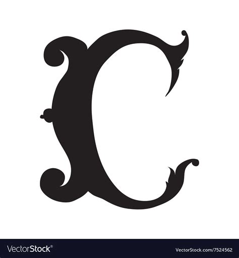 Vintage style letter c Royalty Free Vector Image