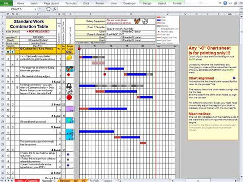 Standard Work Template Excel | Stcharleschill Template