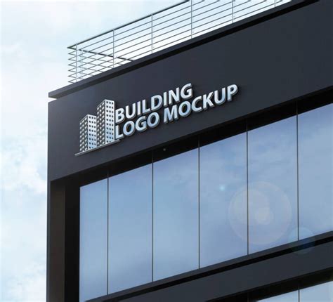 Free Building Logo Mockup PSD Template - Mockup Den