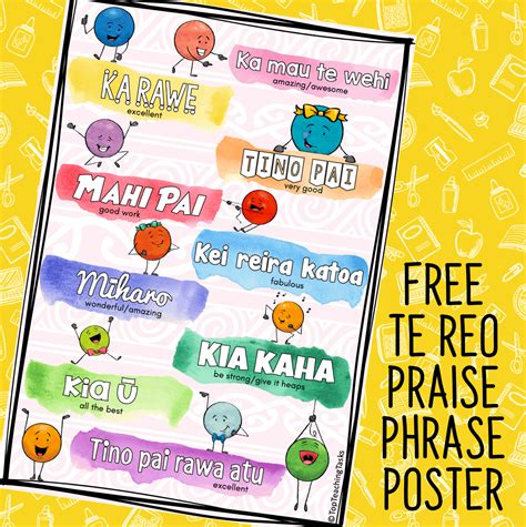 Te Reo Praise Phrase Free Resource - Top Teaching Tasks