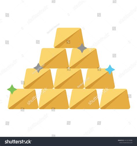 Gold Bars Gold Bricks Color Isolated Stock Vector Royalty Free