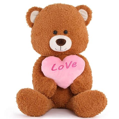 Teddy Bear with a Heart, Brown, 27'' – MorisMos