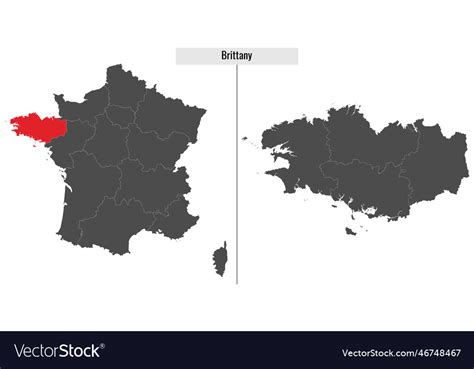 Map of brittany region france Royalty Free Vector Image