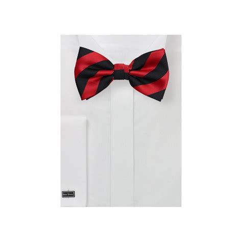 Striped Bow Tie in Black and Red - Ties-Necktie.com