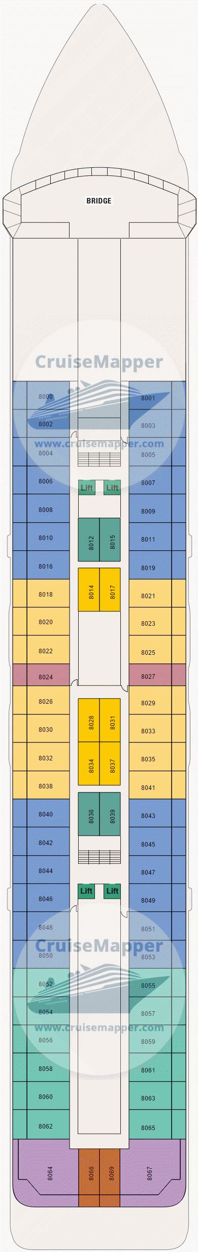 Oceania Sirena deck 17 plan | CruiseMapper