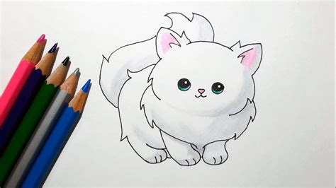 Cute Fluffy Cat Drawing Easy - Dogs And Cats Wallpaper