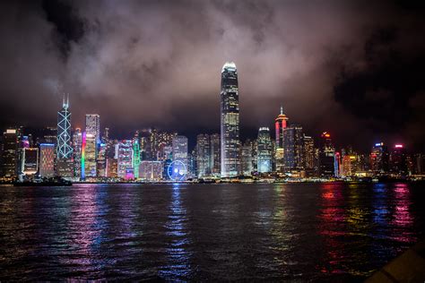 Hong Kong Skyline at Night Royalty-Free Stock Photo