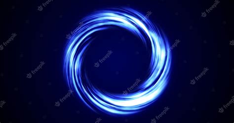 Premium Photo Looped Twirl Circle Of Stripes And Lines Of Bright Blue