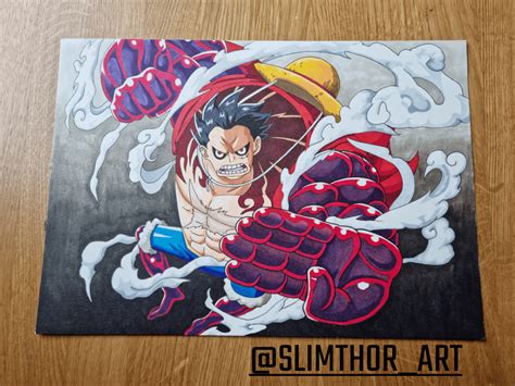 My drawing of Gear 4 Luffy! : r/OnePiece