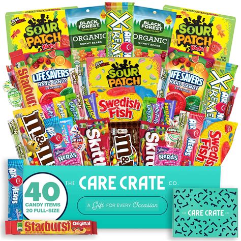 The Care Crate Ultimate Candy Snack Box Care Package ( 40 piece Candy ...