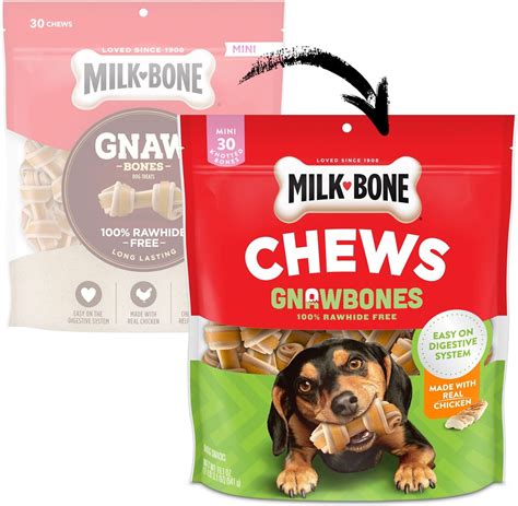 MILK-BONE Gnaw Bones Mini Chicken Flavored Bone Dog Treats, 30 count ...