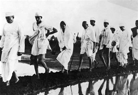 Mahatma Gandhi During Salt March by Time Life Pictures