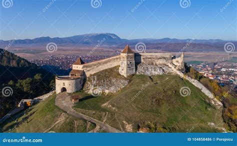 Aerial View of Rasnov Fortress Romania Stock Photo - Image of mountain ...