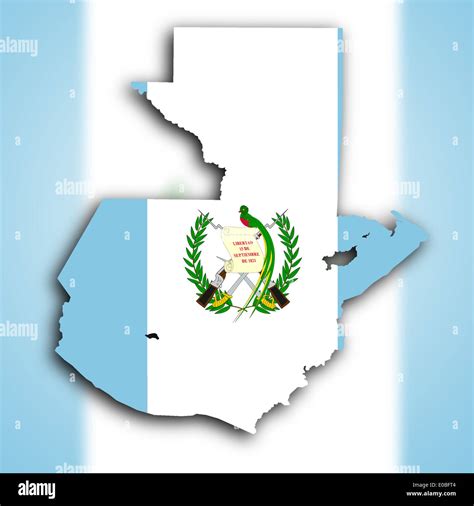 Map of Guatemala filled with the national flag Stock Photo - Alamy