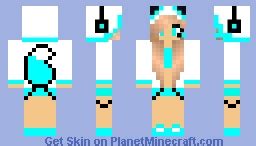 cat girl blue Minecraft Skin