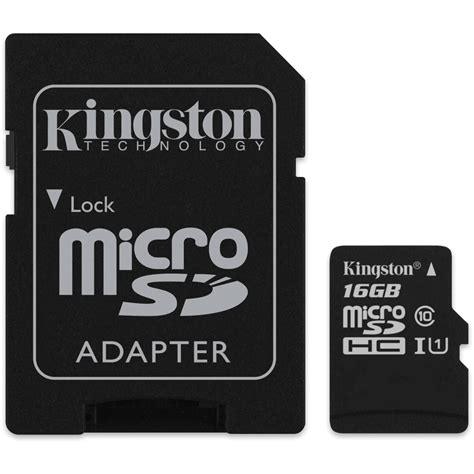 Kingston 16GB microSDHC Memory Card Class 10 with SD SDC10/16GB