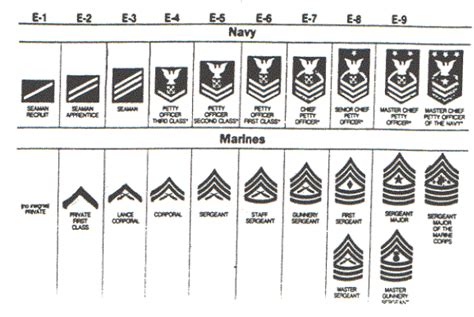 Navy NCO Rank Insignia Chart