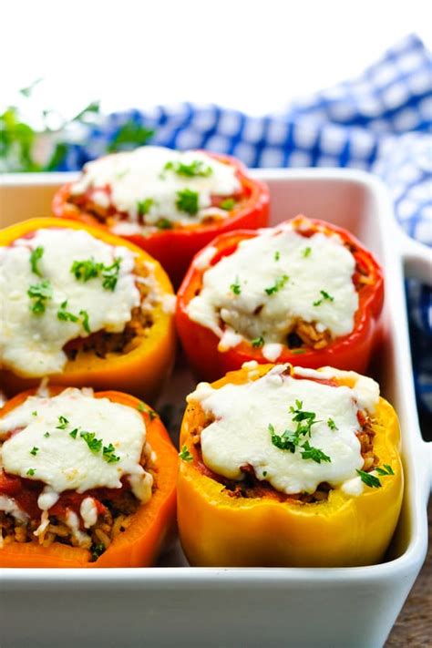 Stuffed Peppers with Rice - The Seasoned Mom