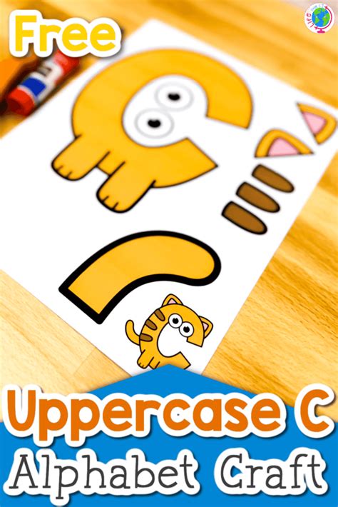 Free Printable Uppercase Letter C Craft: C is for Cat