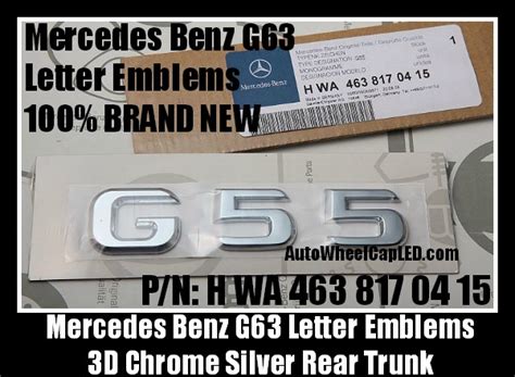 Mercedes Benz G55 Chrome Silver Emblems Letters Rear Trunk Stickers AMG ...