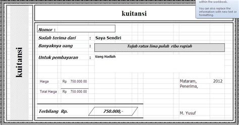 Download Template Kwitansi Excel - IMAGESEE