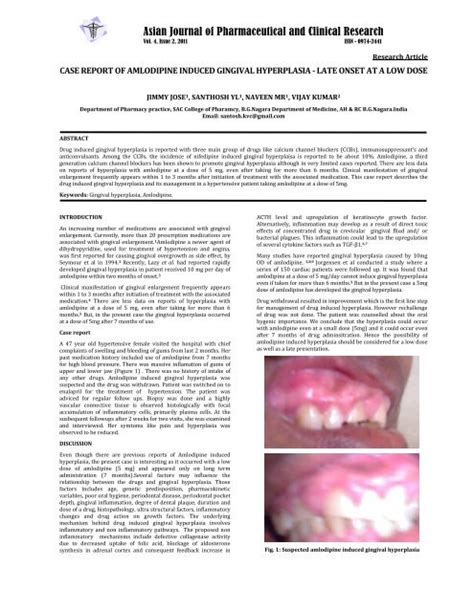 case report of amlodipine induced gingival hyperplasia