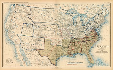 Civil War Atlas; Plate 167; Map of the United States of America Showing ...