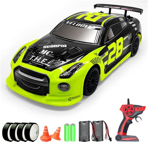 RACENT 1/14 RC Drift Car with LED Lights, USB Charger, 15MPH Speed, 4WD ...